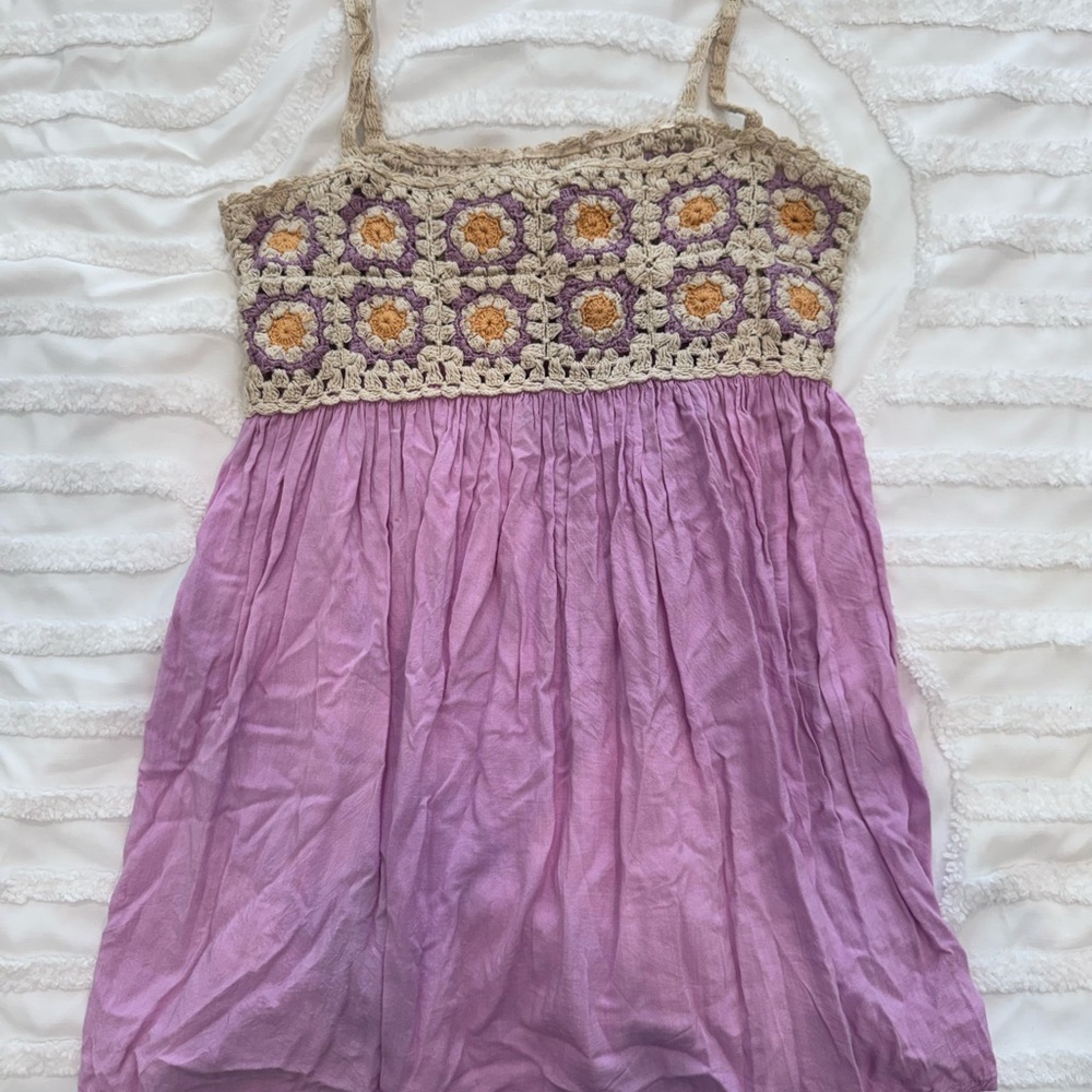 ASOS Purple and Cream Mini Dress